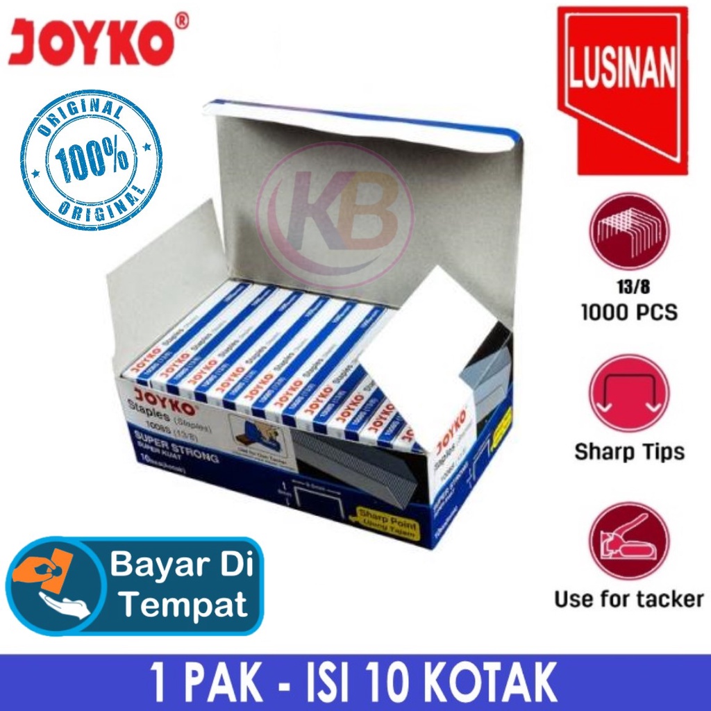Jual ( 1 BOX BESAR ) Isi Stapler Staples - Refill Gun Tacker Joyko ...