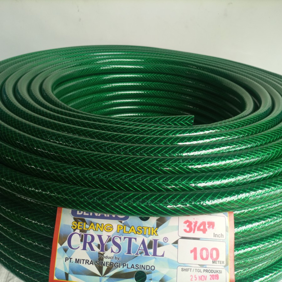 Jual Selang Air Benang Hijau Tebal Merek Crystal Ukuran X M Roll