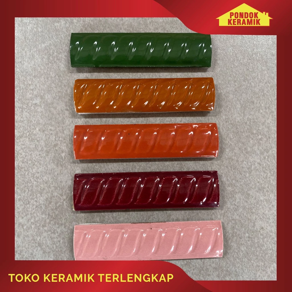 KUKU MACAN LIST KERAMIK ULIR DAN POLOS UKURAN 2X10 (PER METER)