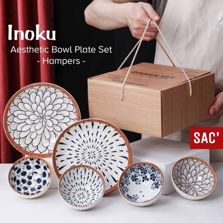 jual-inoku-hampers-japanese-plate-bowl-set-piring-mangkok-keramik