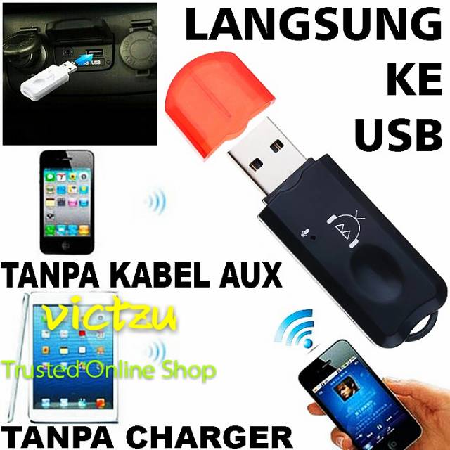 Jual USB Bluetooth Receiver Audio Music tanpa kabel AUX Shopee Indonesia
