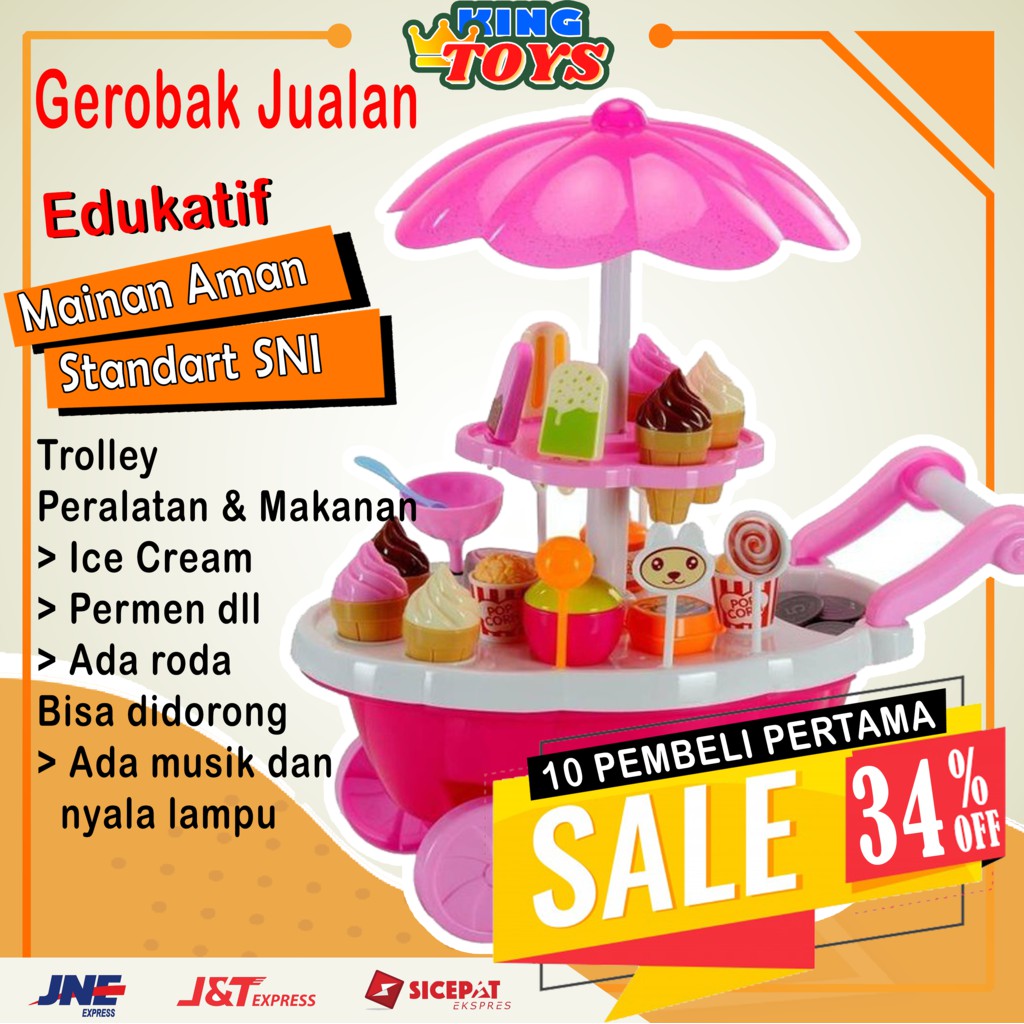 Jual Mainan ICE CREAM CART PLAYSET SWEET SHOP LUXURY CANDY CART Anak