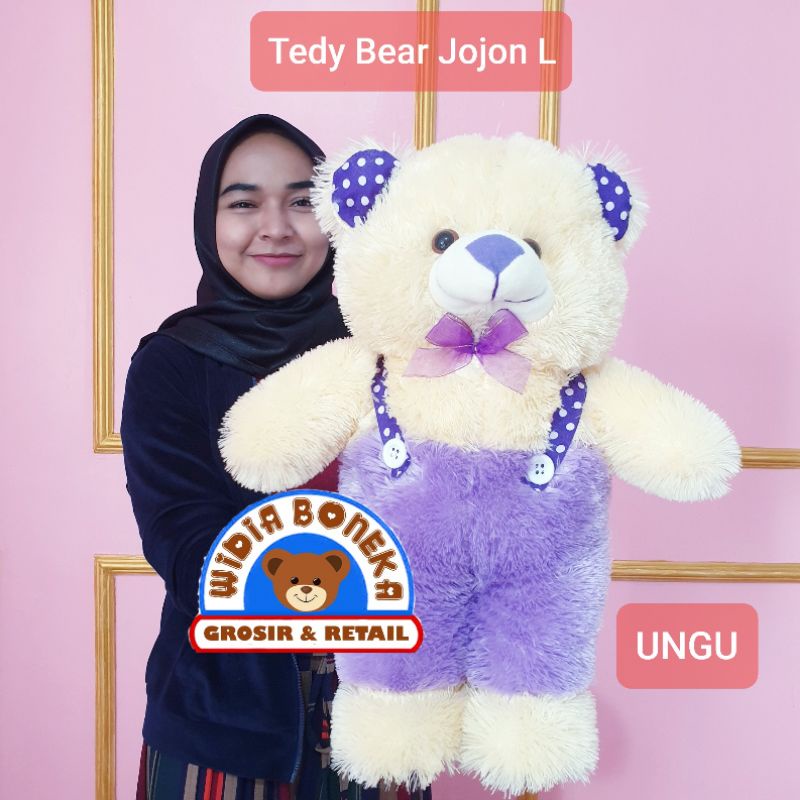 Jual Boneka Beruang Teddy Bear Jojon L Topi Syal L 55 Cm Shopee