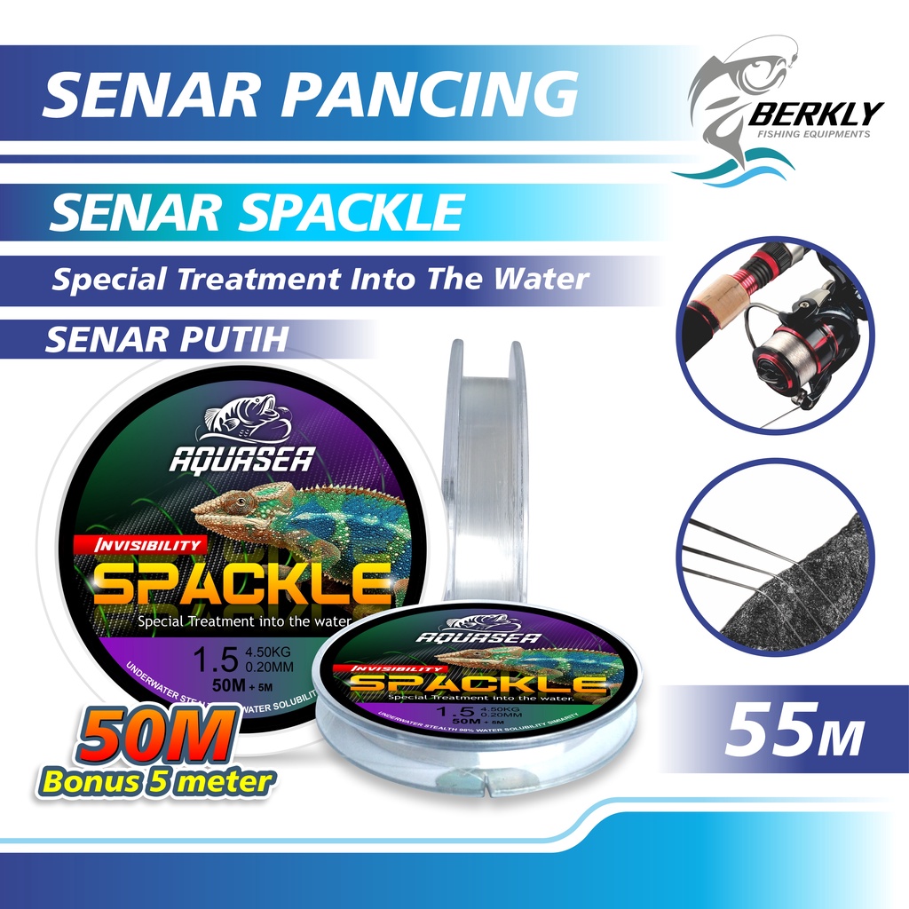 Jual BERKLY- Senar Pancing Warna Putih Nilon Garis Fishing Line ...