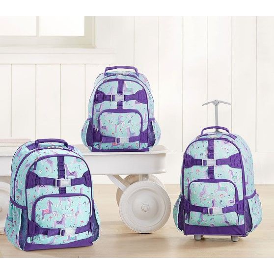 Jual Pottery Barn Mackenzie purple unicorn rolling backpack 18 inch