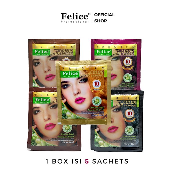 Jual Felice Professional Premium Instant Hair Color Shampoo | Shopee Indonesia