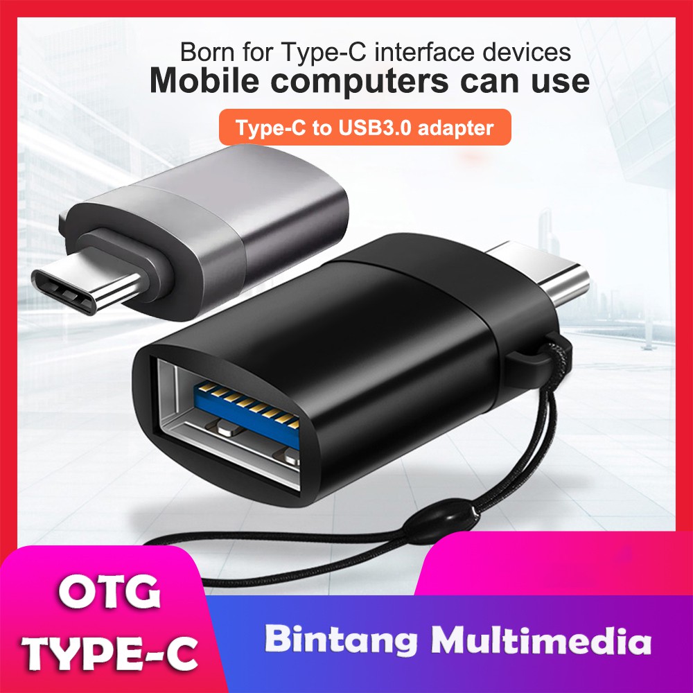 Jual OTG Type C USB Tipe-C Plus Tali Gantungan Pengait Converter ...