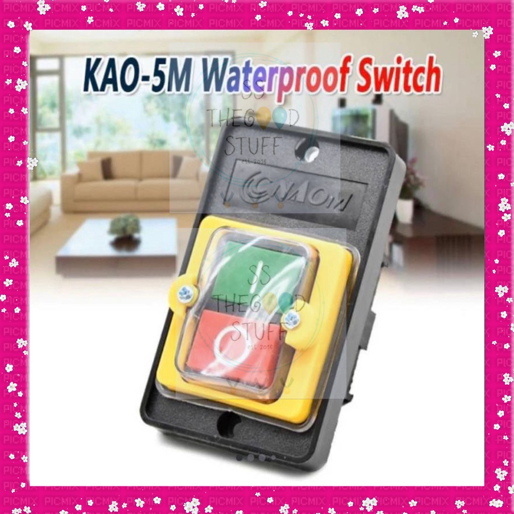 Jual On Off Waterproof Push Button Switch 10A 220V/380V KAO-5 Anti Air ...