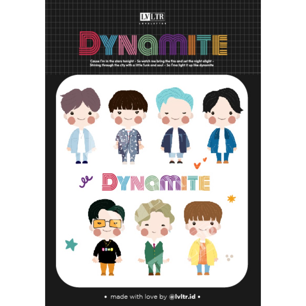 Jual Stiker BTS DYNAMITE - Exclusive Sticker by LVLTR | Shopee Indonesia