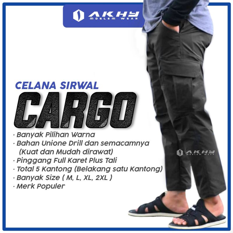 Jual SIRWAL CARGO SLIM FIT PANJANG WARNA HITAM/BLACK Merk AKHY | Shopee ...