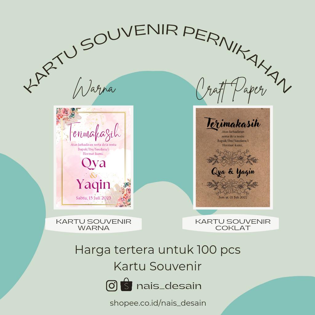 Jual Kartu Souvenir Pernikahan Isi Pcs Kartu Souvenir Kartu