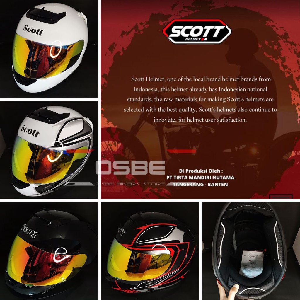 Jual Paket Ganteng Scott FF RX 1/ Helm FullFace / Helm Ala-ala Copy ...