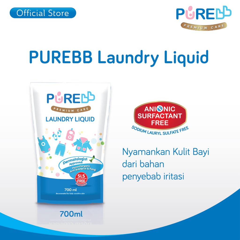 Jual Pure BB Liquid Laundry Detergent Refill 700ml - 700 ml | Shopee ...