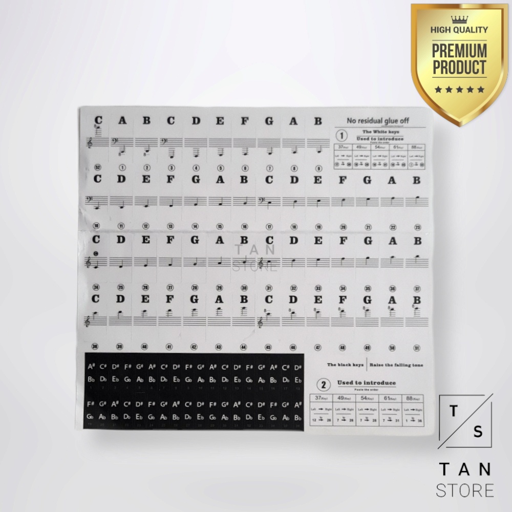 Jual Sticker Stiker Label Tuts Piano Keyboard Premium Premium ...
