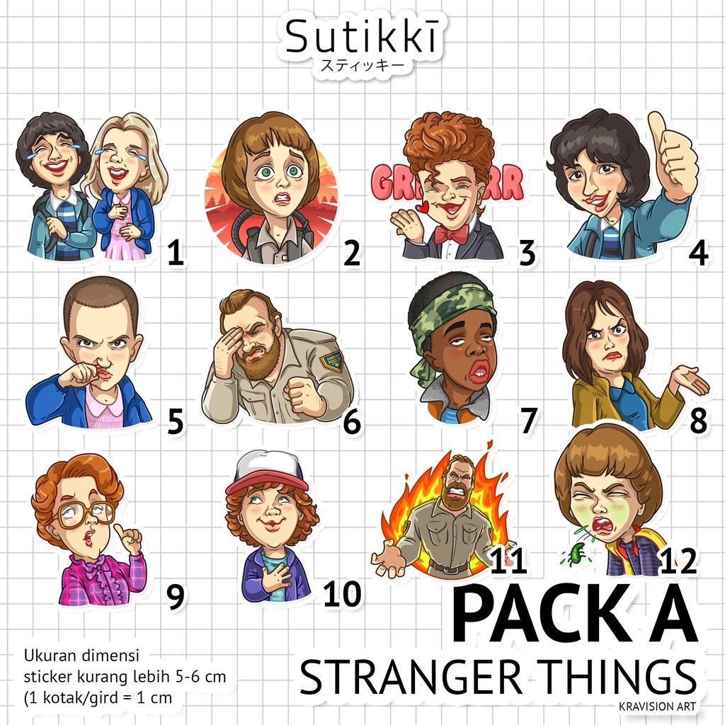 Jual Sutikki | Sticker Pack Stranger Things Netflix Die Cut Vinyl ...
