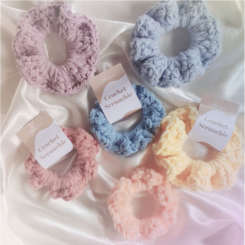 Jual Crochet Scrunchie (Ikat Rambut Rajut) - Pastel Series | Shopee ...