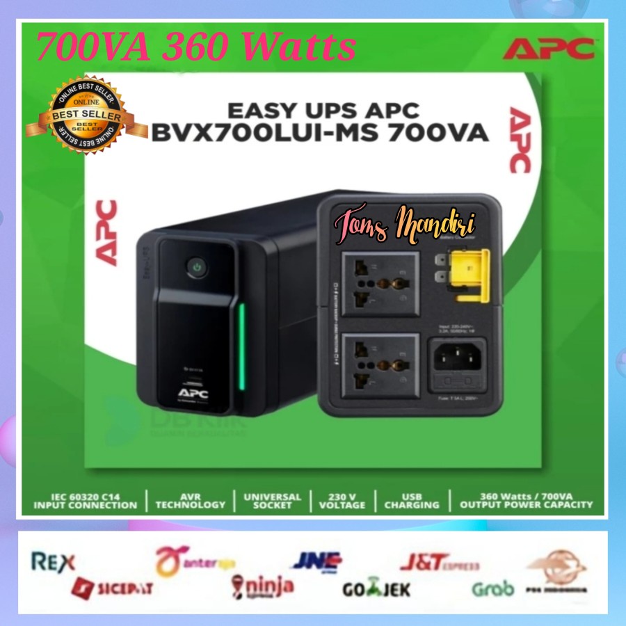 Jual UPS APC Easy BVX700LUI-MS 700VA 360Watt USB Charging - APC ...