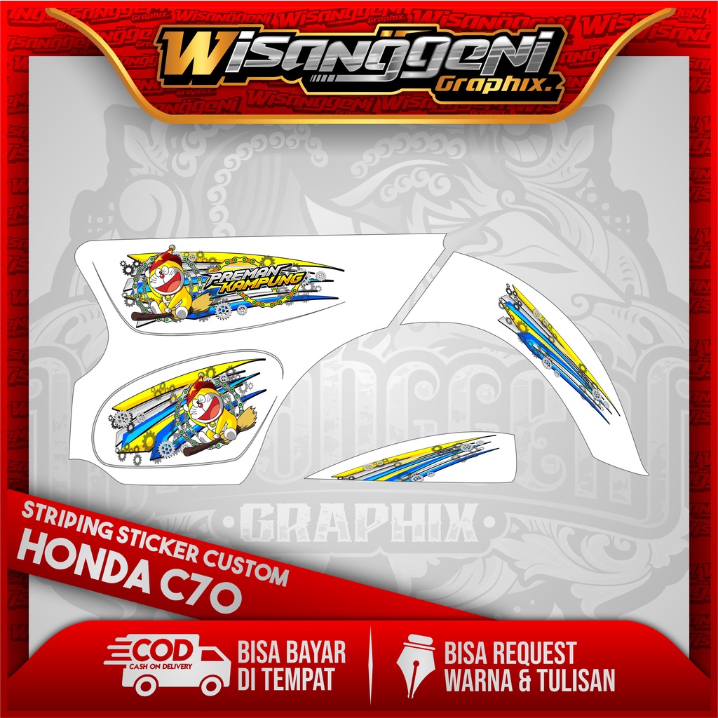 Jual STRIPING DECAL STICKER HONDA C70/ULUNG/OLONG CUSTOM 10 STIKER ...