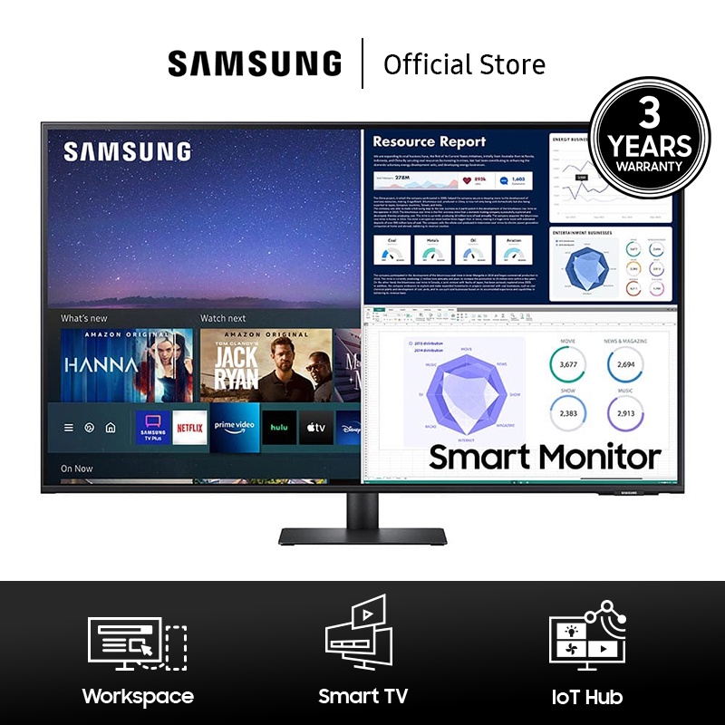Jual SAMSUNG Smart Monitor M7 43" M70B 4K HDR USBC Speaker Streaming