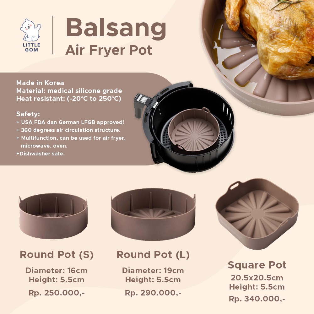 Jual Balsang Airfryer Silicone Pot Wadah Airfyer | Shopee Indonesia