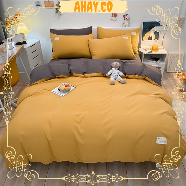 Jual Bedcover Set Two Tone (bedcover dua warna) motif Abu Polos mix