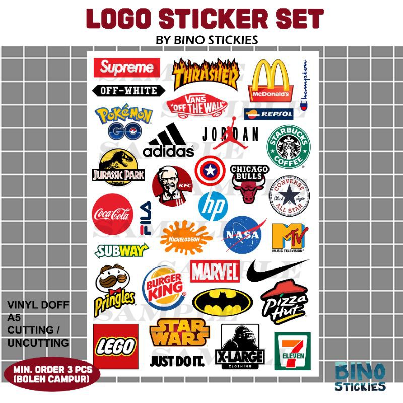Jual 34 PCS Sticker Logo Set / Sticker Tumblr / Sticker Aesthetic ...