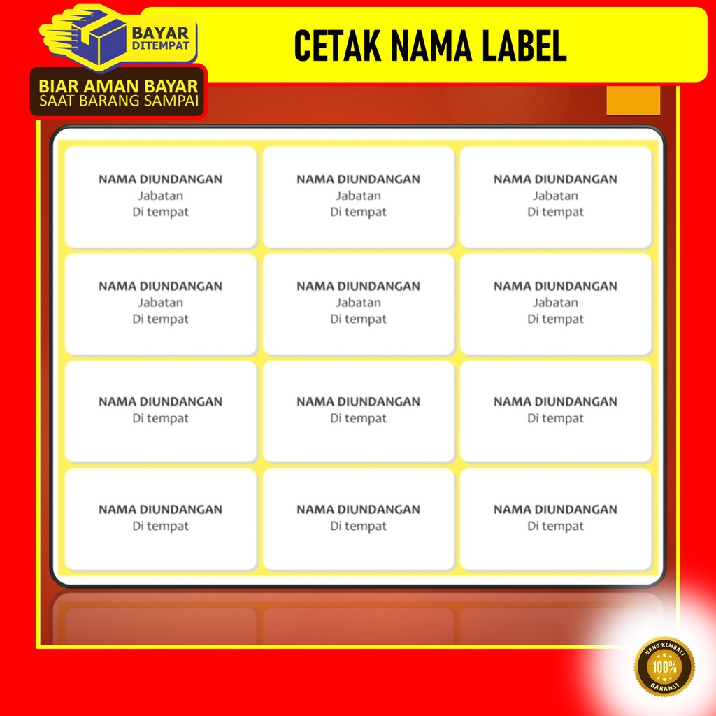 Jual Cetak Stiker Label 103 Polos / Print Label Nama Undangan | Shopee ...