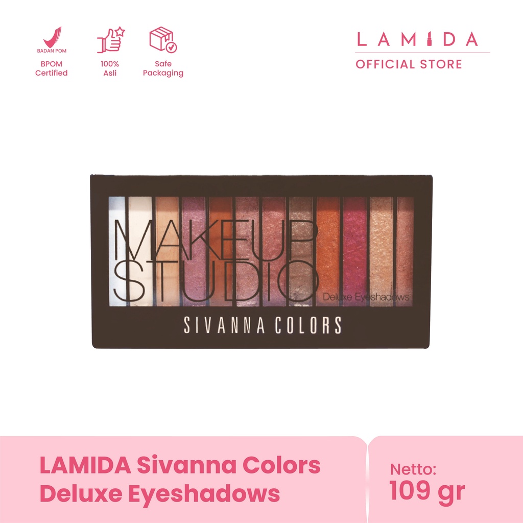 Jual Sivanna Colors Makeup Studio Deluxe Eyeshadow Pigmented 12 Warna