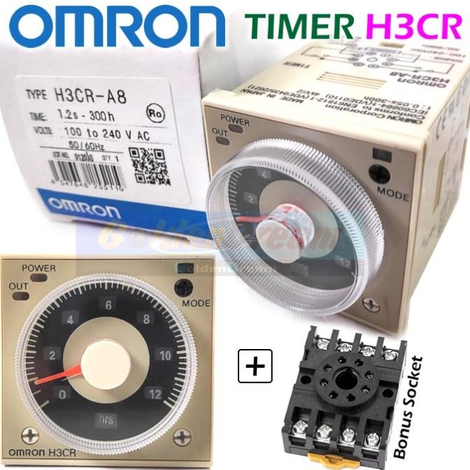 Jual Omron H3CR A8 Analog Timer Precision Delay On H3CR-A8 220v AC ...