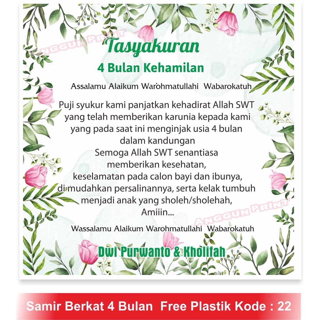 Jual - Kartu Ucapan Kehamilan 4 Bulanan / Mapati - 7 Bulanan | Shopee ...