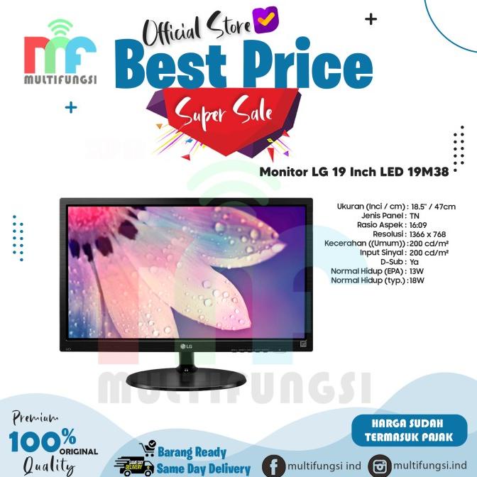 Jual Monitor LG 19 Inch LED 19M38 Garansi Resmi LCD Monitor 19" Inch ...