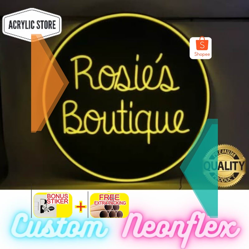 Jual Murah neon flex custom sign/neonflex Logo - 60cm Keren | Shopee ...