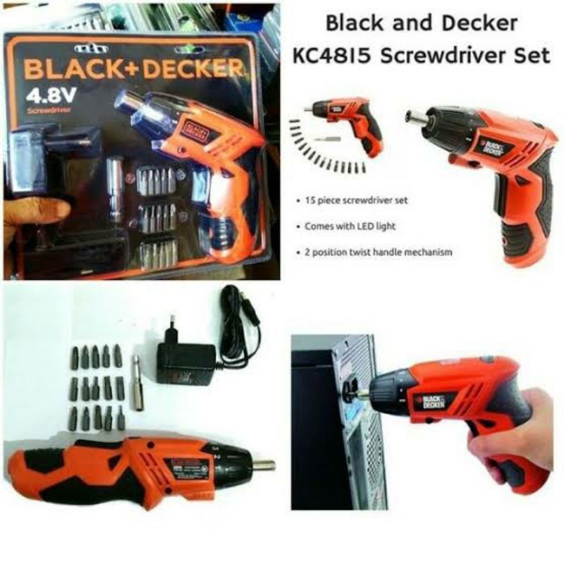 Jual Mesin Bor Baterai Mini Charger 4.8V KC4815 Black Decker Shopee Indonesia