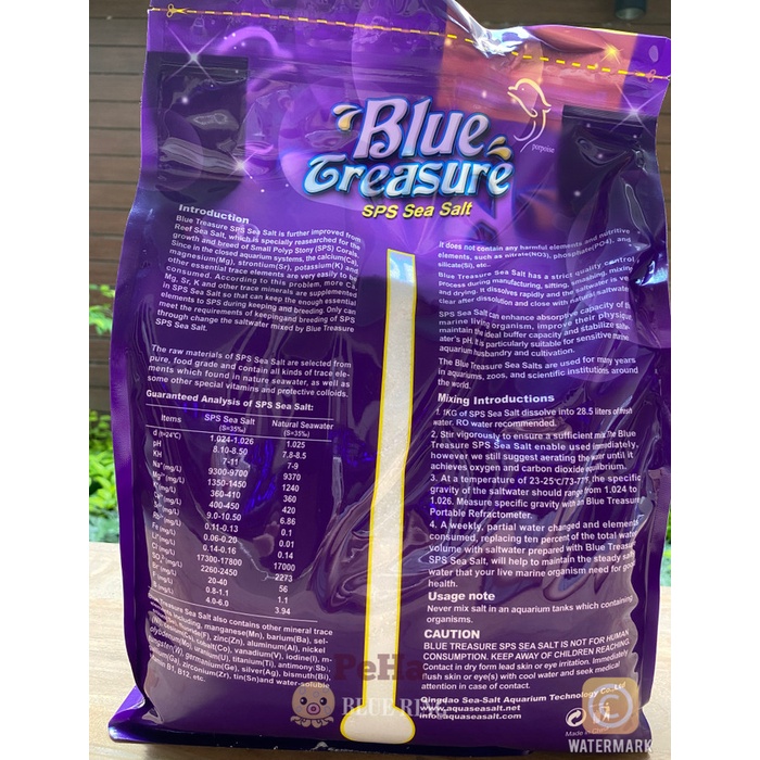 Jual ASW Blue Treasure Salt utk 1 Galon 19 liter 700 gram GARAM LAUT ...