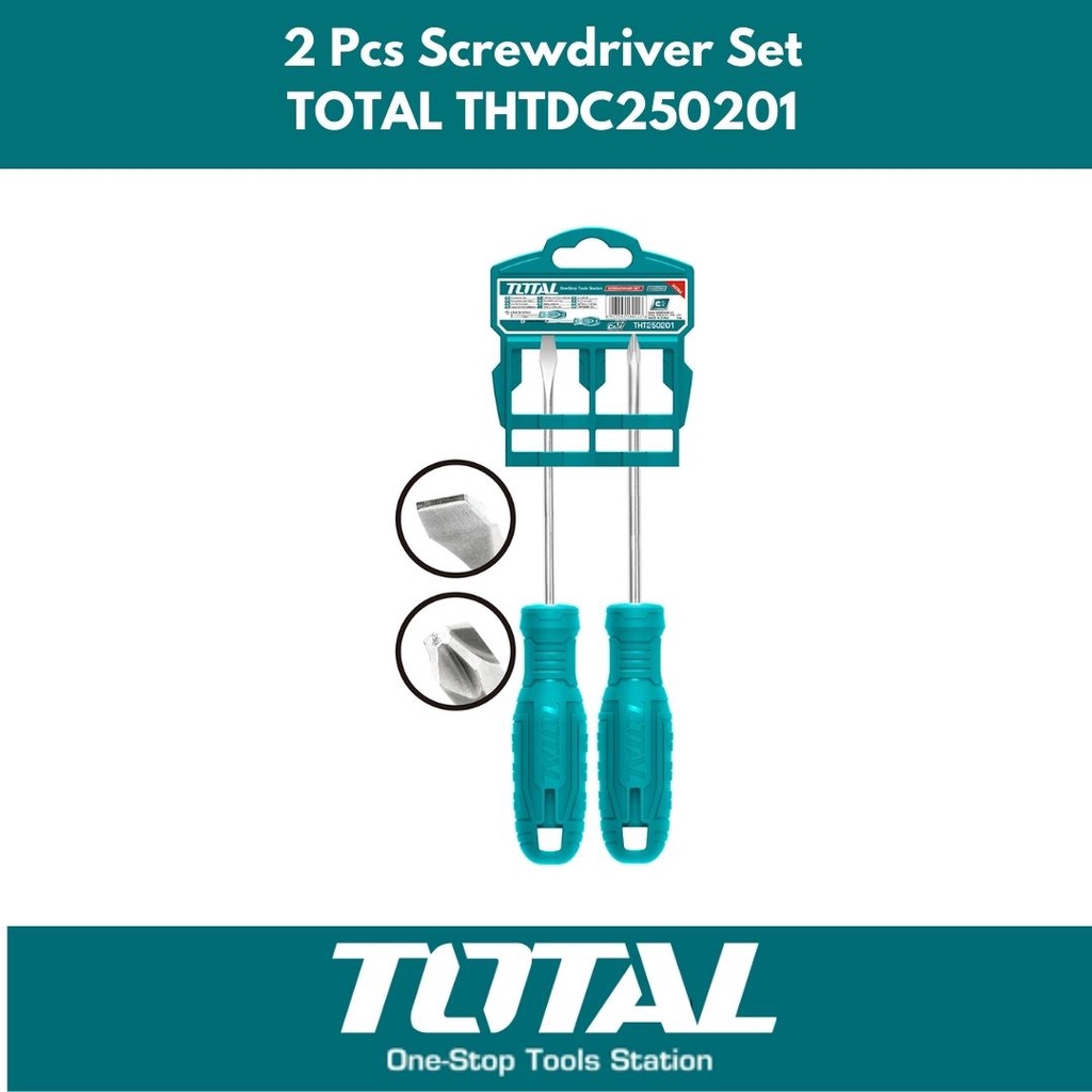 Jual Obeng Plus Minus Set 2pc Screwdriver set TOTAL THTDC250201 ...
