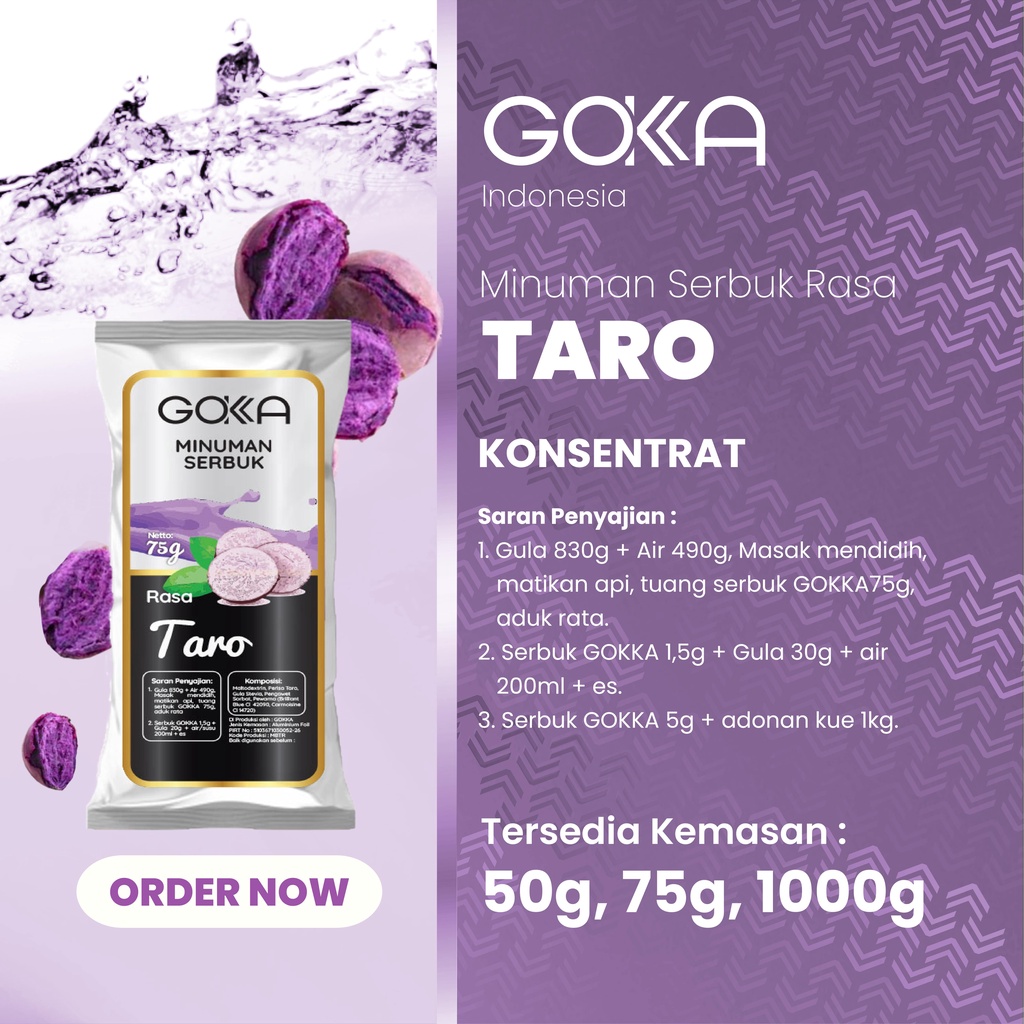 Jual Minuman Bubuk / Powder Gokka Rasa Taro Kemasan 50gr | Shopee Indonesia