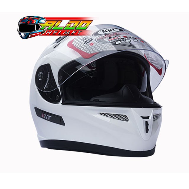 Jual KYT K2 RIDER POLOS WHITE DOUBLE VISOR ORIGINAL HELM FULL FACE ...