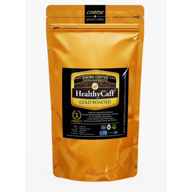Jual Kopi Enema Organik Light Roasted Gold Healthy Caff 500gr | Shopee ...