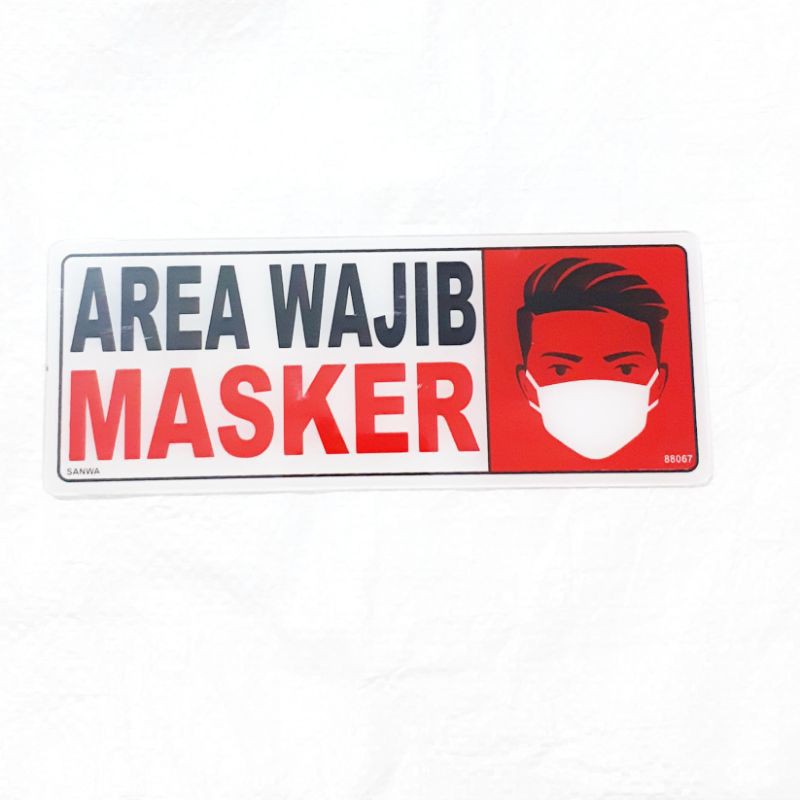 Jual SIGN BOARD LABEL ACRYLIC - AKRILIK AREA WAJIB MASKER | Shopee ...
