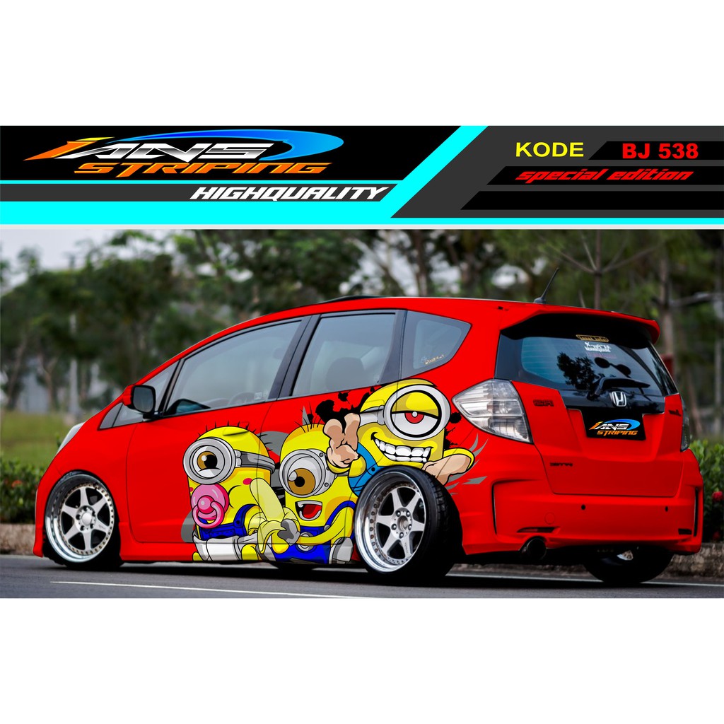 Jual Sticker Variasi Mobil Jazz Minion Decal Sticker Mobil Brio Agya