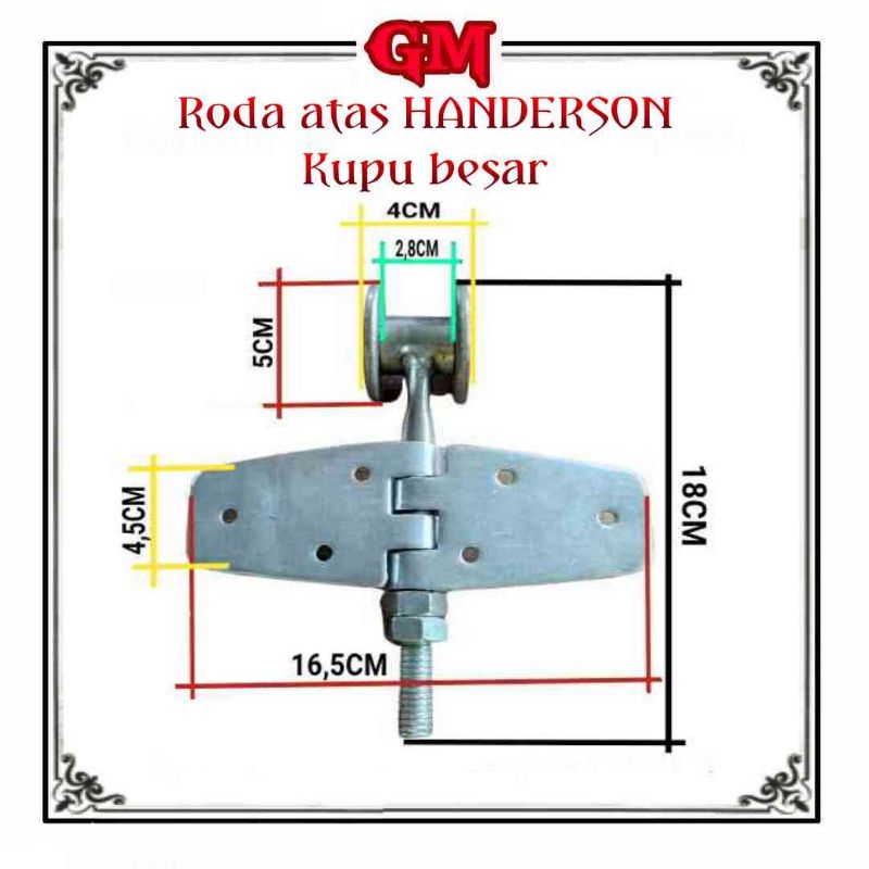 Jual Roda Atas Pintu Lipat Besi Gebyog Handerson Kupu Besar Shopee