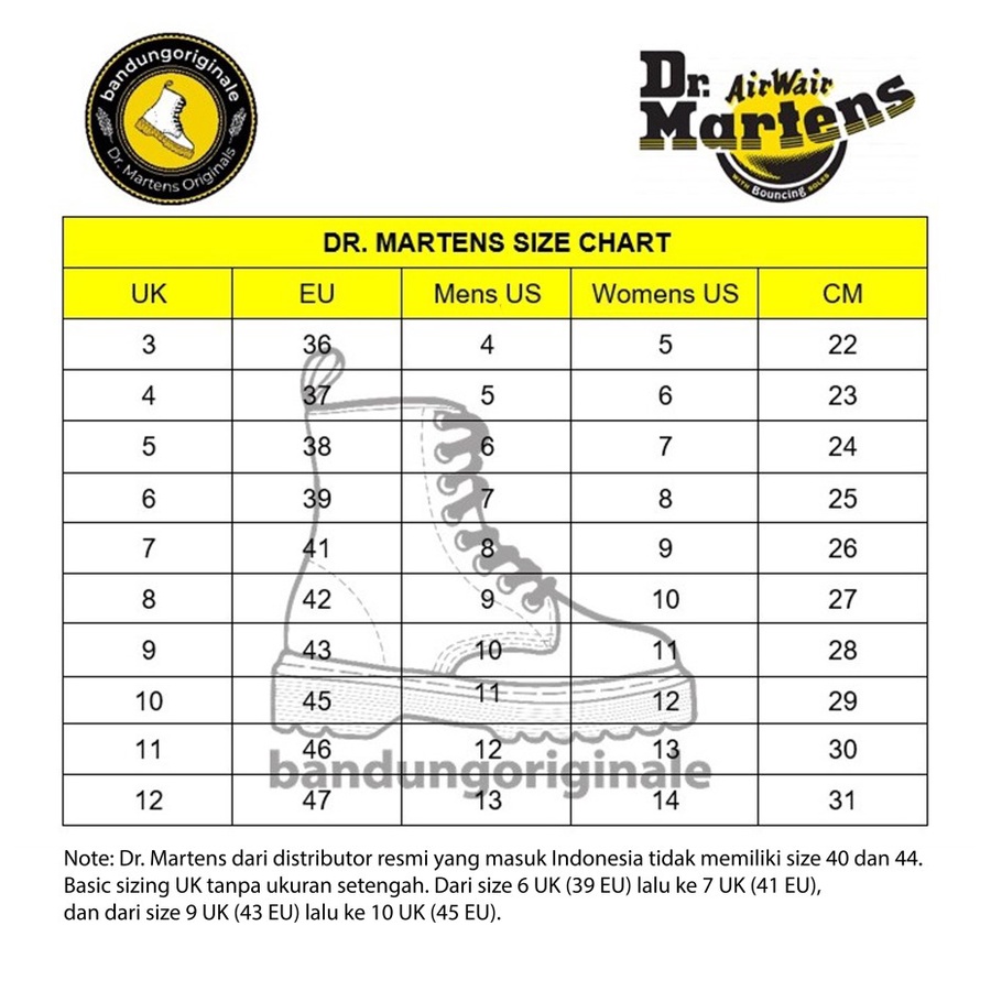 Dr martens 1460 size chart best sale