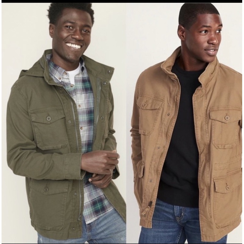 Jual Jaket Old Navy Hidden Hood Canvas Military Parka Jacket Original Army Shopee Indonesia