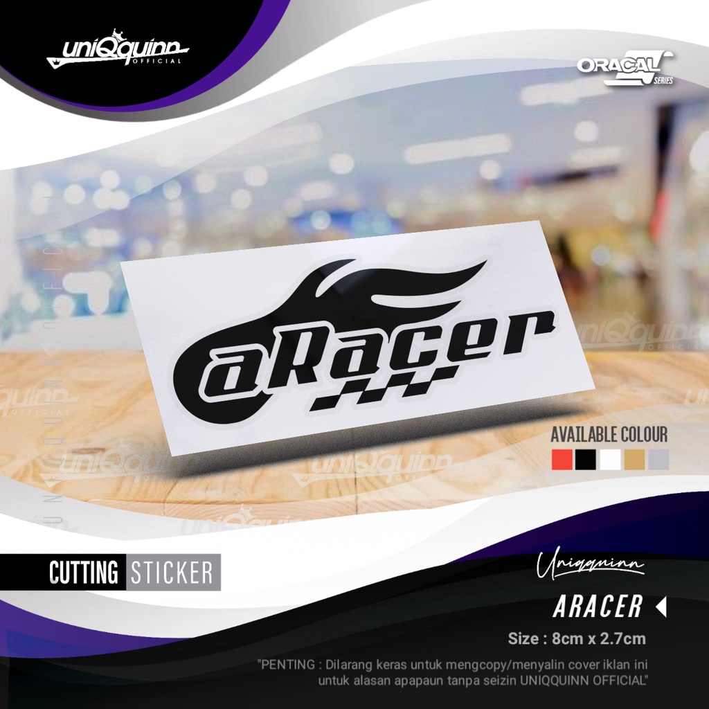 Jual UQ Stiker aRacer / Cutting Sticker Custom Waterproof | Shopee ...