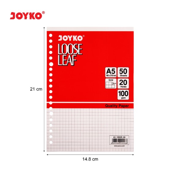 Jual LOOSE LEAF A5 B5 GRID DOT PLAIN GARIS 100 GRAM JOYKO 50 SHEETS ISI ...