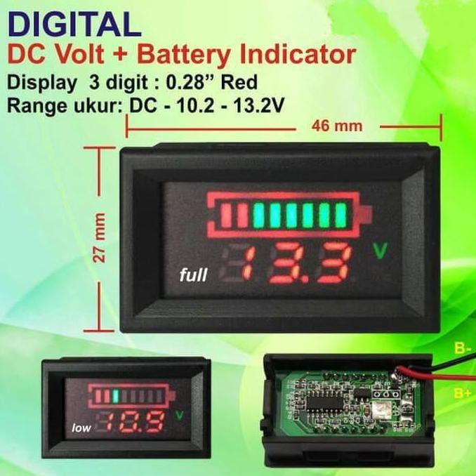 Jual Battery Capacity Tester Indicator For 10V 13V / Baterai Meter Accu