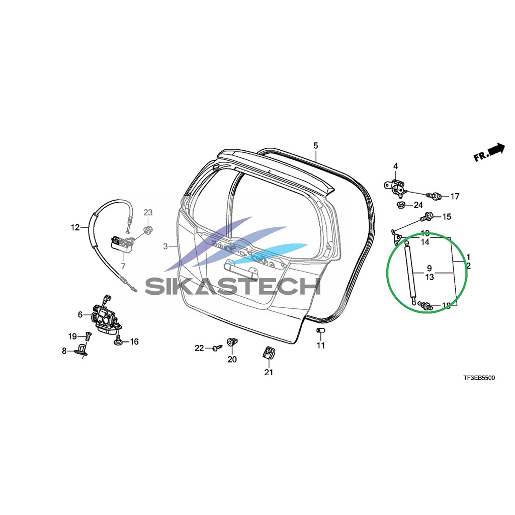 Jual SET TAILGATE OPEN STAY / HIDROLIS SHOCK PINTU BAGASI LENGKAP KANAN ...