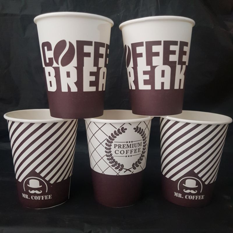 Jual Paper Cup Motif 9oz Gelas Kertas Kopi Tahan Panas Isi 50pcs Shopee Indonesia 9717