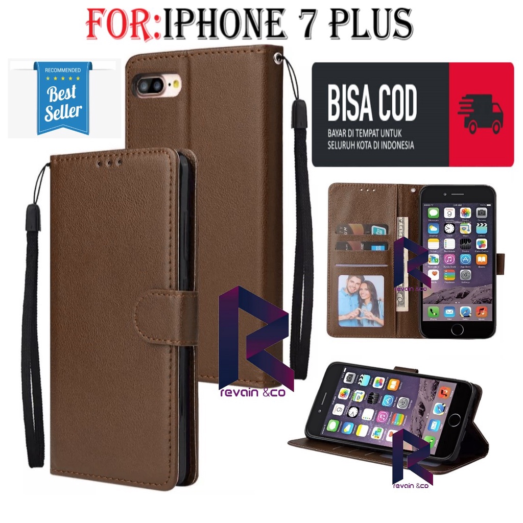 Jual FLIP COVER IPHONE PLUS CASING FLIP WALLET LEATHER KULIT