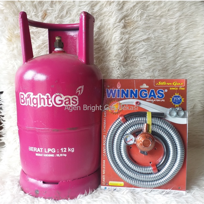 Jual PAKET TABUNG BRIGHT GAS 12 KG PINK PLUS ISI + REGULATOR | Shopee ...